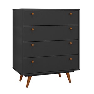 Cômoda Retrô 35 Preto Ac / Preto Ac