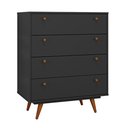 Ver imagem 1 de Cômoda Retrô 35 Preto Ac / Preto Ac