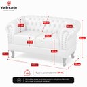 Ver imagem 3 de Namoradeira Chesterfield Duque 2 Lugares em Veludo:Veludo Cru