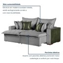 Ver imagem 3 de Sofá Cama Verona 4 Lugares Retrátil e Reclinável 240cm Cinza e Verde Rei de Casa