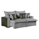 Ver imagem 1 de Sofá Cama Verona 4 Lugares Retrátil e Reclinável 240cm Cinza e Verde Rei de Casa