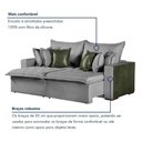 Ver imagem 6 de Sofá Cama Verona 4 Lugares Retrátil e Reclinável 240cm Cinza e Verde Rei de Casa