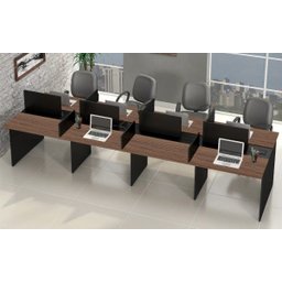 Mesa Escritório Plataforma 8 Lugares 3,60x1,20 com Caixa de Tomadas Atacadão Dos Moveis - 3