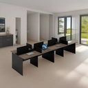 Ver imagem 1 de Mesa Escritório Plataforma 8 Lugares 3,60x1,20 com Caixa de Tomadas Atacadão Dos Moveis