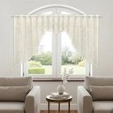 Ver imagem 4 de Cortina Bando Renda Cascata Cozinha Floral Bege 2,95x1,00