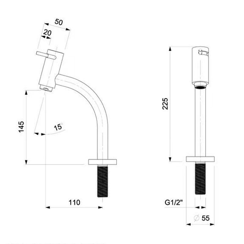 Torneira para Lavatório de Mesa Bica Baixa Cromado - 3