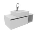 Ver imagem 5 de Gabinete Banheiro com Cuba Inclusa com Porta e Nicho 80 cm Cor: Branco