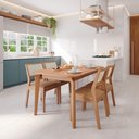 Ver imagem 2 de Conjunto de Jantar Ficus Mesa 1,30 m com 4 Cadeiras Bella Madeira Tauari - Madeira/Cinamomo/Kaki