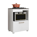Ver imagem 2 de Balcão Cooktop 4 Bocas Turim 1 Porta Nicho Funcional Compacto:branco