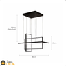 Luminária Pendente 80cm 112w 3000k Modermo 8960lm Ip20 Bivolt Preto Lumier - 5