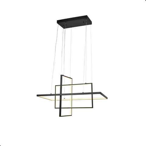 Luminária Pendente 80cm 112w 3000k Modermo 8960lm Ip20 Bivolt Preto Lumier