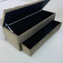 Ver imagem 2 de Puf Baú (estofada) Sapateiro com Gaveta Tamanho King 195x50x45cm Cor Bege - Veludo Suede Liso