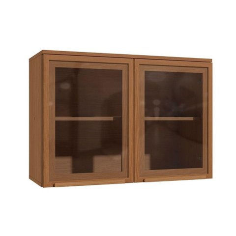 Armário Cozinha Modulado Linna T732 C/ 2 Portas C/ Vidro 80cm Canela Kappesberg