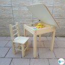 Ver imagem 3 de Conjunto Mesa Baú e Cadeira Infantil de Madeira Maciça Resistente