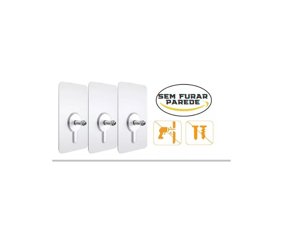 Kit 3 Prateleiras Supensas de Metal 50cm - Branco - 6