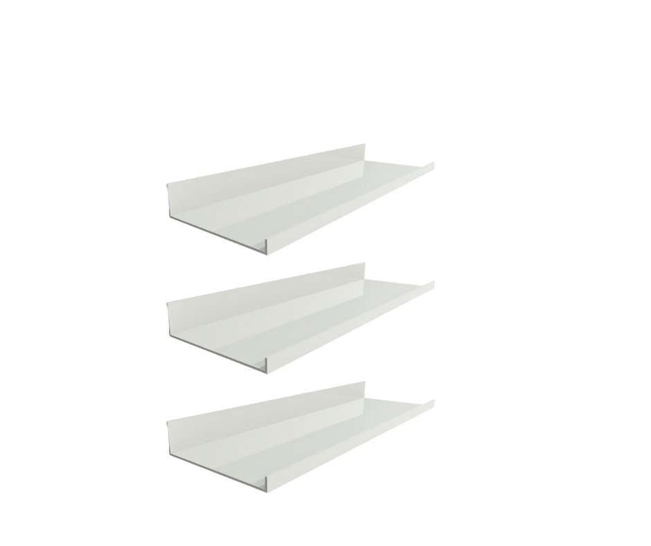 Kit 3 Prateleiras Supensas de Metal 50cm - Branco - 7
