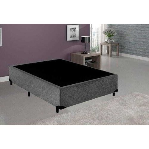 Base Box Casal Suede Cinza 40x138x188 - 3