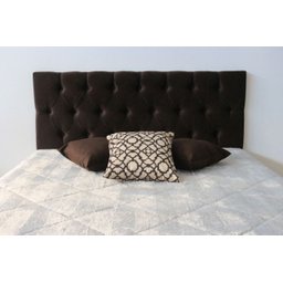 Cabeceira Estofada Solteiro com Botões 90x50cm Marrom Escuro - 3