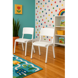 Kit 2 Cadeiras Infantil Iso Branca Brinquedoteca Escolas Ecomhome - 1