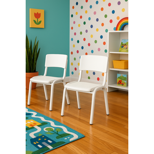 Kit 2 Cadeiras Infantil Iso Branca Brinquedoteca Escolas Ecomhome