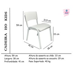 Kit 2 Cadeiras Infantil Iso Branca Brinquedoteca Escolas Ecomhome - 9