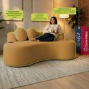 Ver imagem 6 de Conjunto de Sofá 3 e 2 Lugares Veda Xpand Tech Tecido Bouclê Caramelo Cama Inbox
