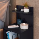 Ver imagem 3 de Mesa de Cabeceira para Quarto Nicho Prateleira Decorativa Porta Livros e Objetos Fantasy - Preto