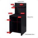 Ver imagem 6 de Mesa de Cabeceira para Quarto Nicho Prateleira Decorativa Porta Livros e Objetos Fantasy - Preto