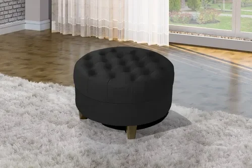 Puff Amsterdã Moderno Para Quarto ou Sala/Recepção - Lv Móveis:PRETO