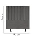 Ver imagem 2 de Cabeceira Estofada Carla 90cm Solteiro para Cama Colchão Box Quarto Corino Cinza - Aurora Line
