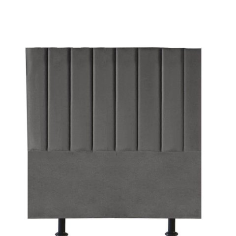 Cabeceira Estofada Carla 90cm Solteiro para Cama Colchão Box Quarto Corino Cinza - Aurora Line