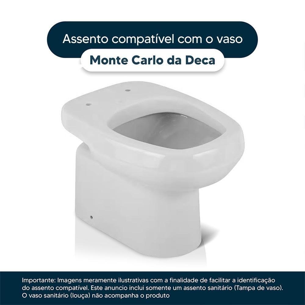 Assento Sanitário Laqueado Monte Carlo Branco para Vaso Deca - 4