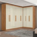 Ver imagem 1 de Guarda-Roupa Modulado de Canto com Puxadores MDF Paris Off White/Cinamomo