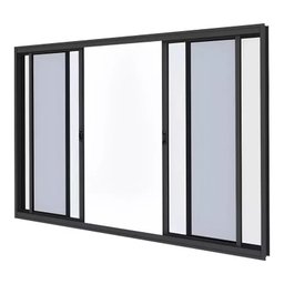 Janela de Alumínio Preto Vitro de Correr 4 Folhas sem Grade Cmc Harmony-1.20(l)x1.20(a) - 1
