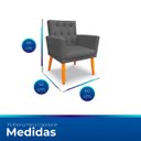 Ver imagem 7 de Kit 02 Poltrona Nina Captone Decorativa Suede Chumbo para Escritorio, Sala Salão Biselos-Decor