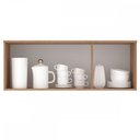 Ver imagem 3 de Armário Aéreo Cozinha Maysa 3 Portas Madeira Oak - Móveis Sul