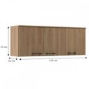 Ver imagem 4 de Armário Aéreo Cozinha Maysa 3 Portas Madeira Oak - Móveis Sul