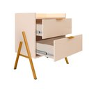 Ver imagem 3 de Kit 2 Mesas de Cabeceiras Retrô com 2 Gavetas Asher 45cm