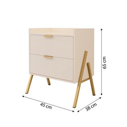 Kit 2 Mesas de Cabeceiras Retrô com 2 Gavetas Asher 45cm - 4