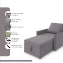 Ver imagem 4 de Sofá 3 em 1 Chaise, Cama e Baú Neve Cinza Claro Estofama