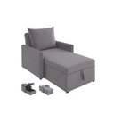 Ver imagem 1 de Sofá 3 em 1 Chaise, Cama e Baú Neve Cinza Claro Estofama