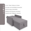 Ver imagem 5 de Sofá 3 em 1 Chaise, Cama e Baú Neve Cinza Claro Estofama