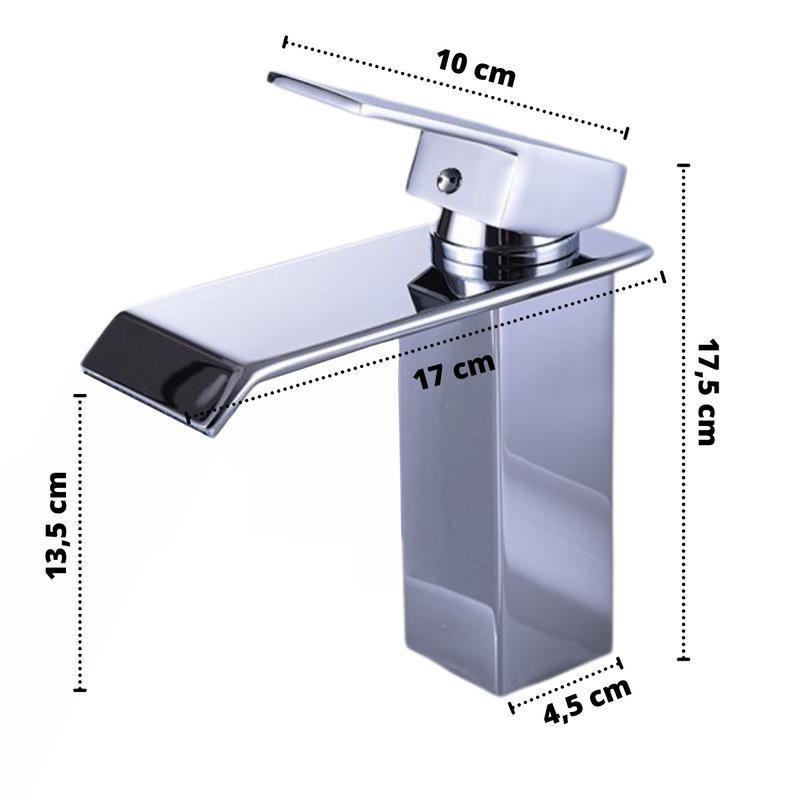 Torneira Monocomando Quadrada - Cascata - Cromada - 3