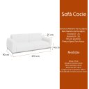 Ver imagem 4 de Sofá 3 Lugares 210cm Cocie Linho Off White - Sallar Home