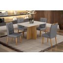 Ver imagem 1 de Mesa Conjunto Sala Jade + 4 Cadeiras Lara em Veludo Grafite