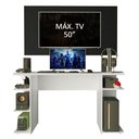 Ver imagem 4 de Mesa para Computador Gamer Madesa 9409 e Painel para TV até 50 Polegadas Branco/Preto Cor:Branco/Pre