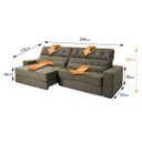 Ver imagem 3 de Sofá Retrátil Reclinável 230cm Albany Suede Velut com Molas Ensacadas - King House
