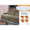 Ver imagem 4 de Sofá Retrátil Reclinável 230cm Albany Suede Velut com Molas Ensacadas - King House