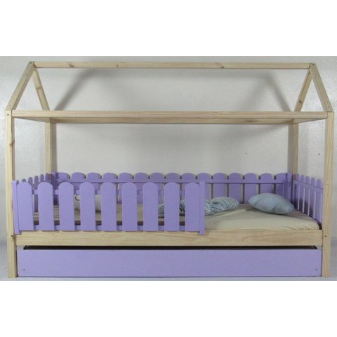 Bicama Infantil Solteiro Casinha Colorida Madeira Maciça Pinus Grade Cercadinho