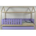 Ver imagem 1 de Bicama Infantil Solteiro Casinha Colorida Madeira Maciça Pinus Grade Cercadinho